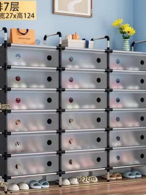 7Layer, 3 roll with cover dustproof shoe rack