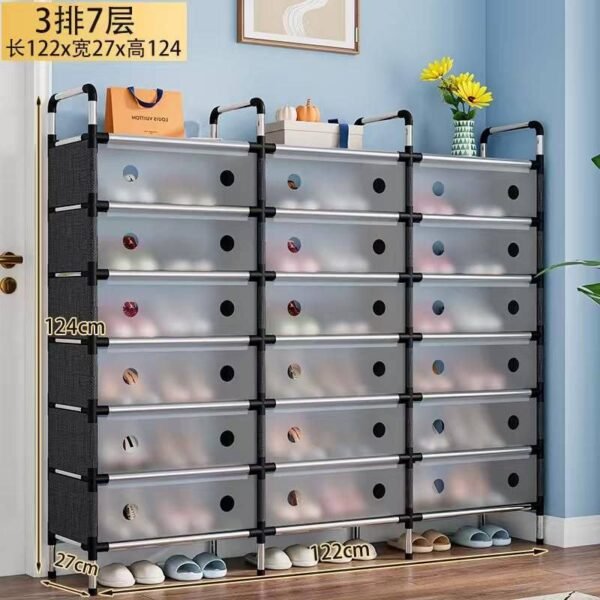 7Layer, 3 roll with cover dustproof shoe rack