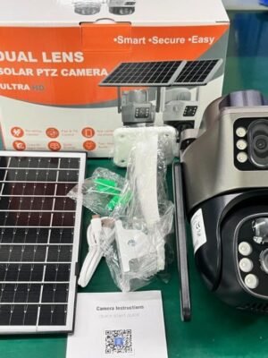 4G solar camera, CCTV... Rechargeable.  Uses SIM card and memory card